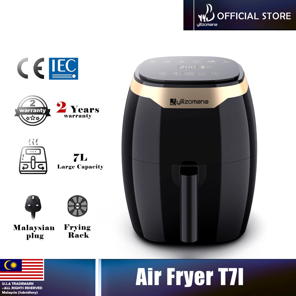 Yilizomana Air Fryer 7L Electric Hot Air Oven with Digital LED Touch