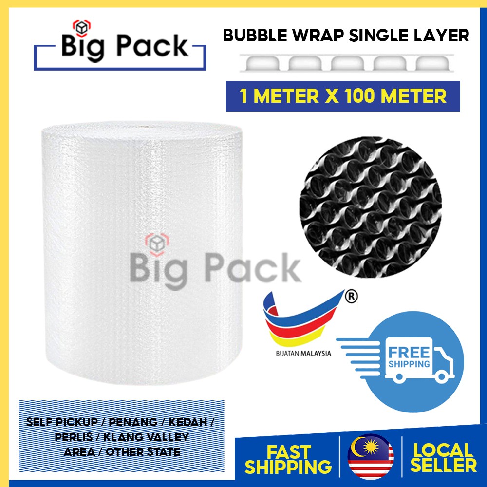 (FREE SHIPPING) BIG PACK Air Bubble Wrap 1M x 100M Fragile Safe Protect