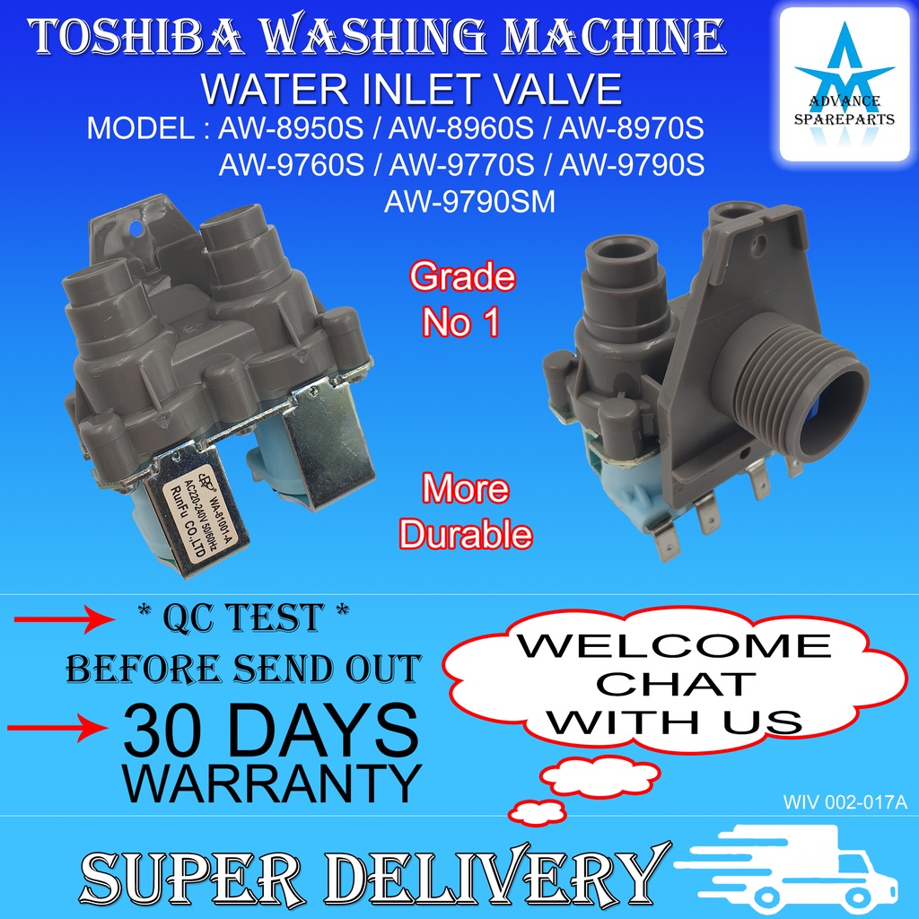WASHING MACHINE TOSHIBA WATER INLET VALVE AW8950S AW8960S AW8970S AW