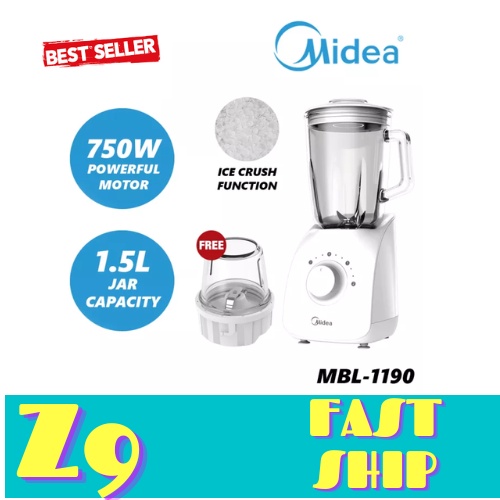 MIDEA 1.5L Table Blender MBL-1190 (Dry Mill, Dishwasher Safe)