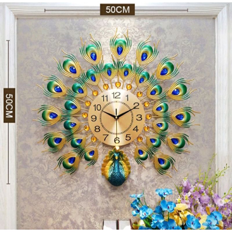 Peacock Wall Clock Peacock Wall Clock Shopee Malaysia
