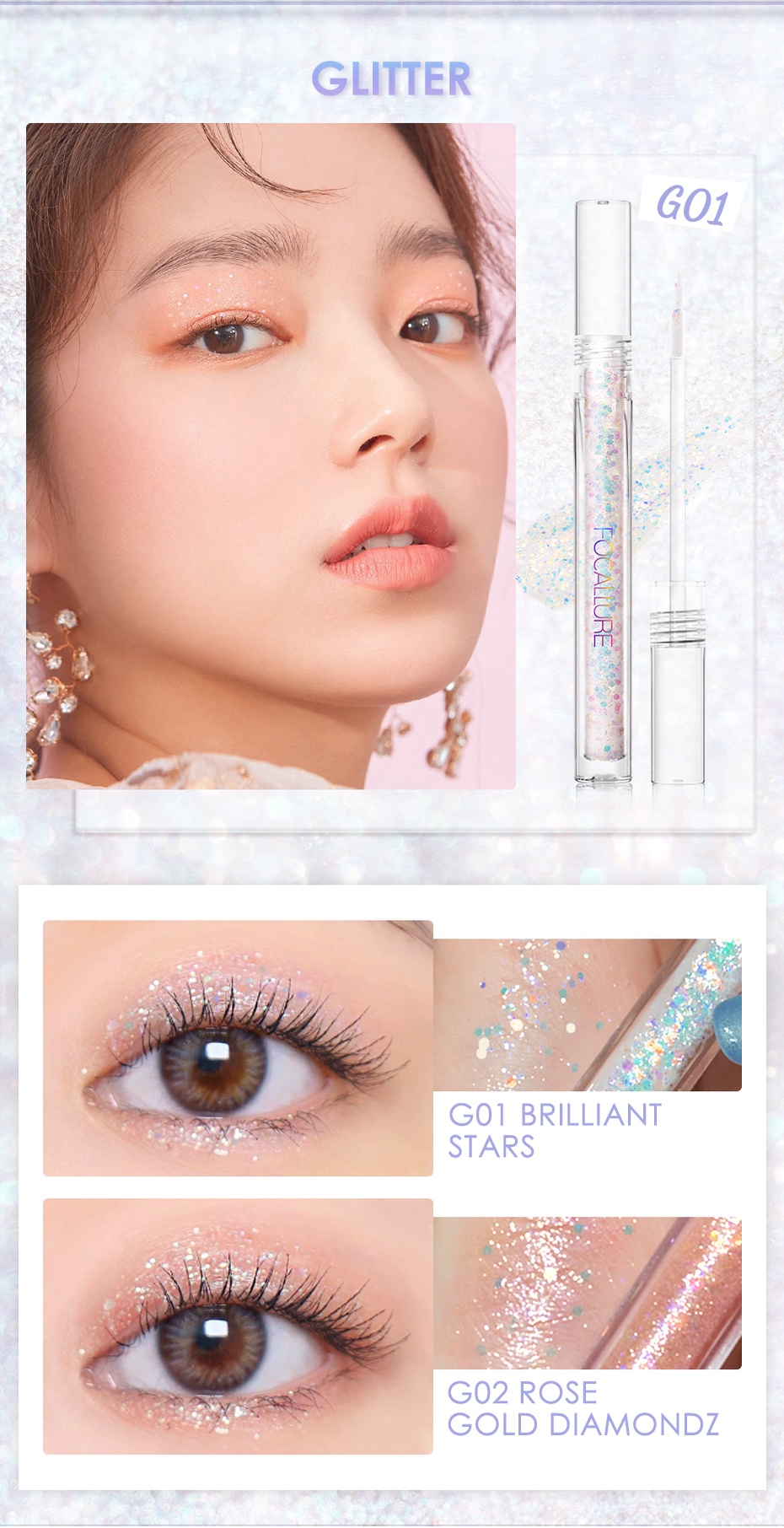 Focallure 5 Colors QuickDrying Starlight Liquid Eyeshadow Stick High