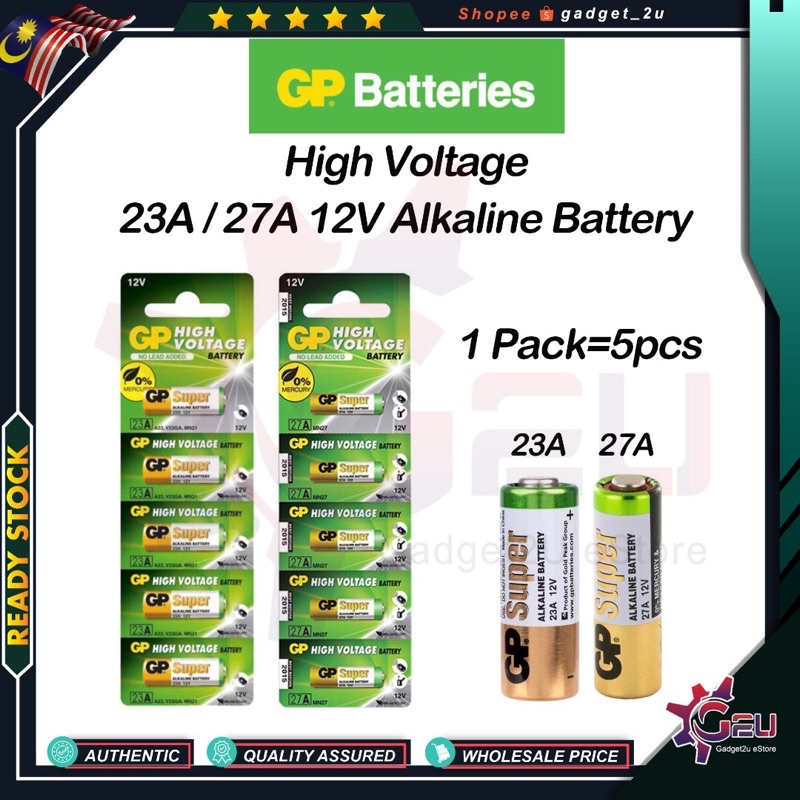 Original GP Super/Ultra 23A/27A/12V High Voltage Alkaline Battery 5Pcs ...