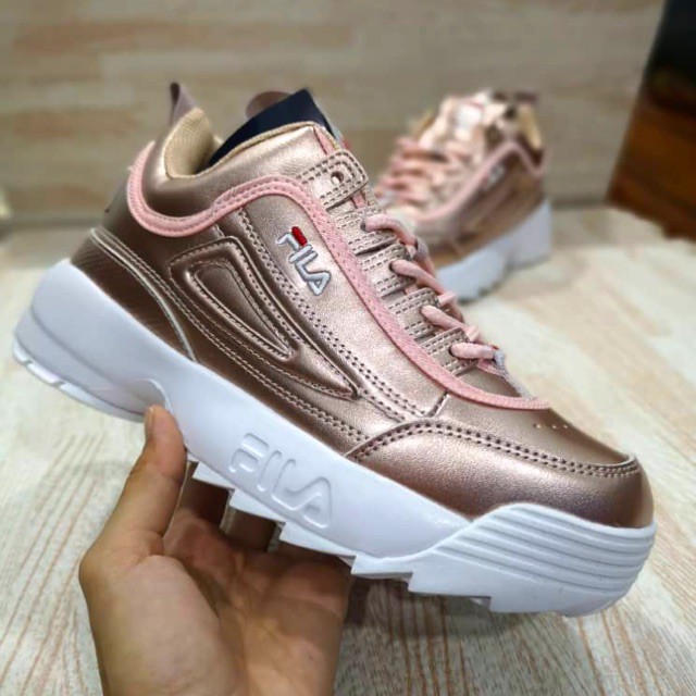 fila disruptor gold rose