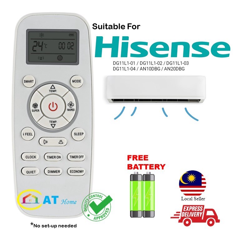 Hisense Air Cond Aircond Air Conditioner Remote Control replacement for