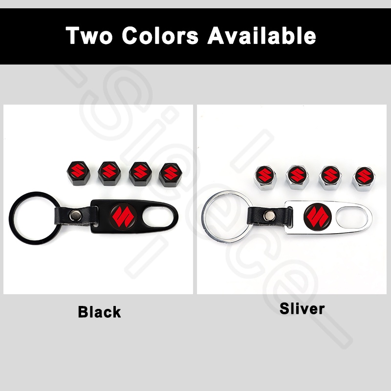 Sieece Car Tire Valve Cap With One Wrench Keychain Tire Stem Valve Caps Alloy Auto Wheel Tire Valve Car Decoration For S