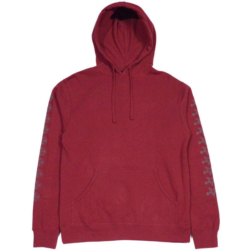 red independent hoodie