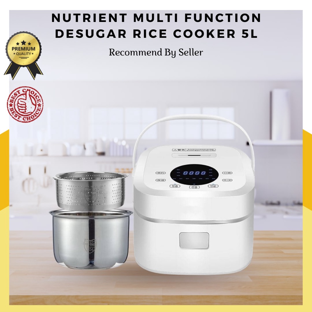 Desugar Nutrient Rice Cooker 5L【Ready Stock 】脱糖智能养生饭煲NonStick low sugar