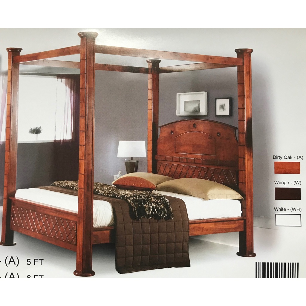 Clara, SOLID WOOD POSTURE BED, COLOR COULD CHOOSE!! Available in King & Queen Size!! Mattress Not Included!!