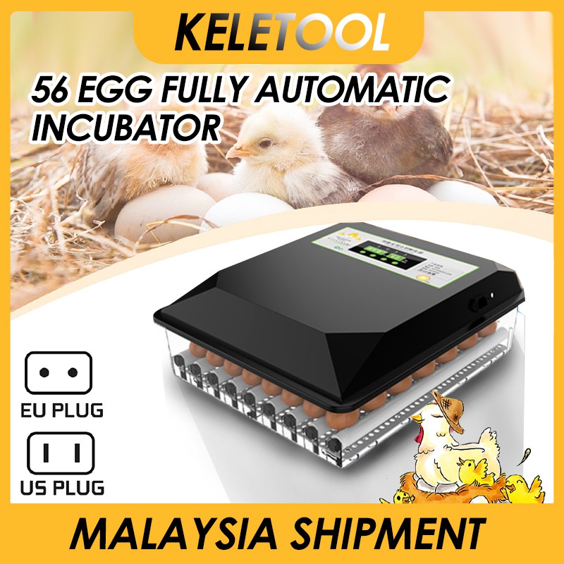 56 Egg Automatic Incubator Chicken Home Controller Farm Fully Auto Egg Brooder Smart Hatchery Machine for Chick Quail Goose