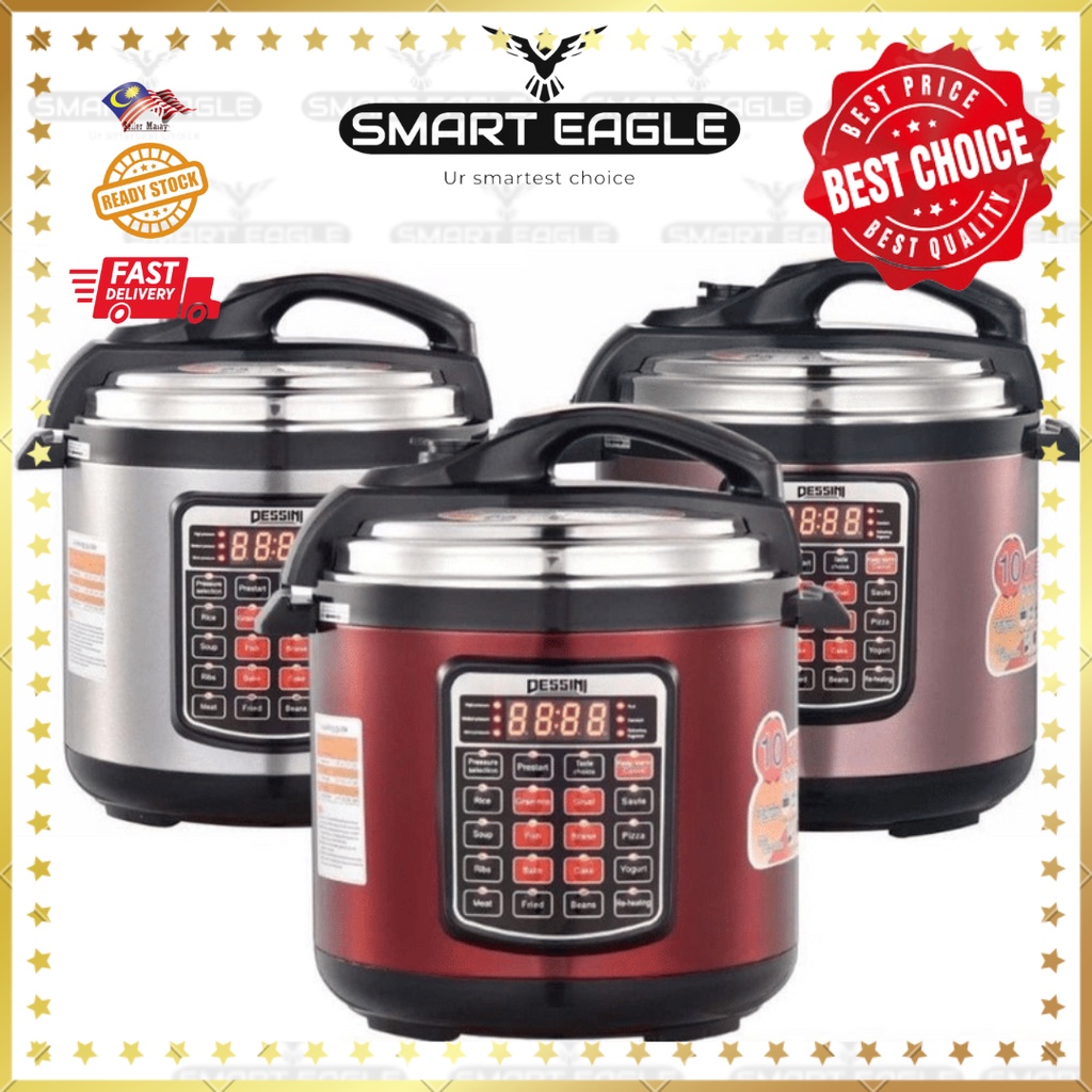 2024 Terbaru 15 Button DESSINI Pressure Cooker Dessini Rice Cooker Periuk Tekanan Red / Pink / Silver