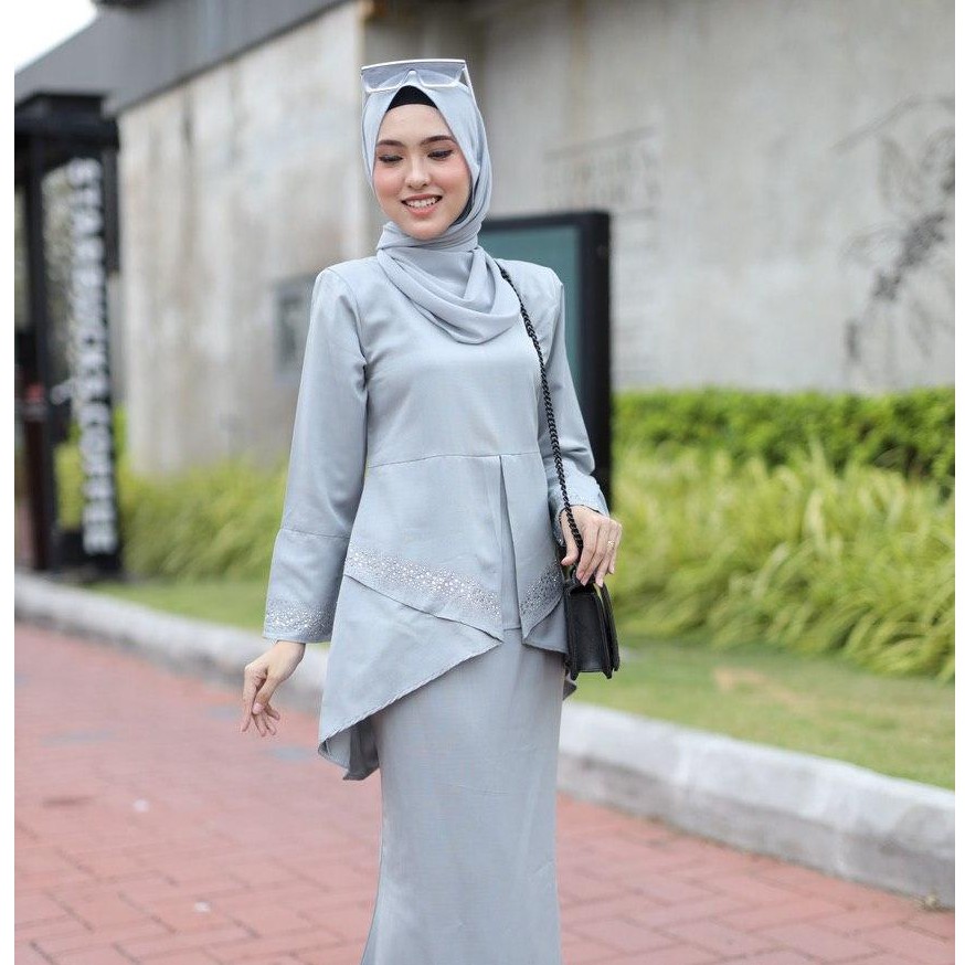 Baju Kurung Moden Warna Baby Blue Emelda Baby Blue Baju Kurung Moden Warna Baby Blue Emelda Baby Blue