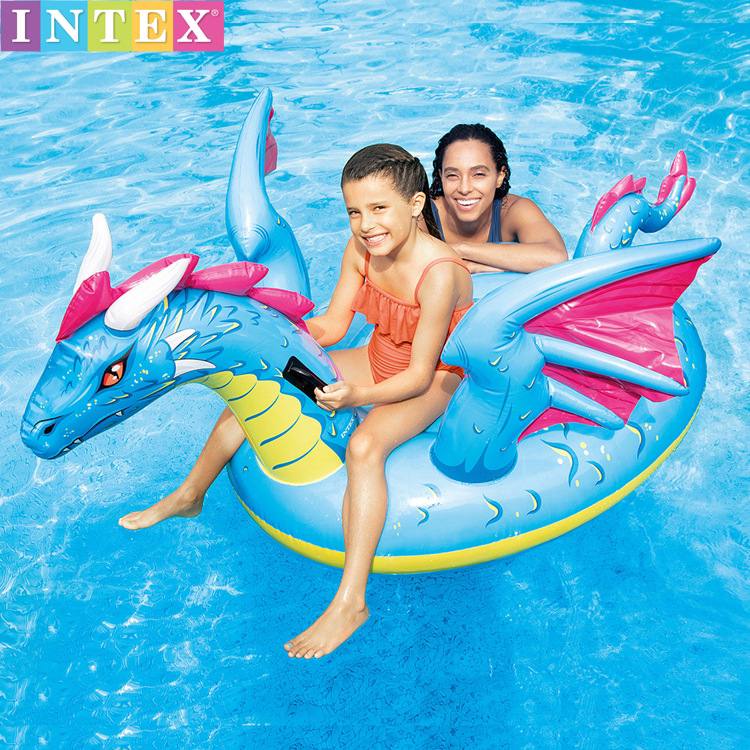 INTEX Giant Dragon Flying Floating Kids Swimming Pool Float Ride-On Toy Summer Beach Play Swimming Pool Toys