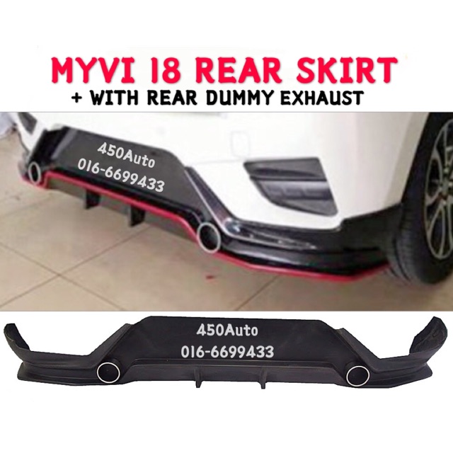 MYVI 18 REAR DIFFUSER LIP SKIRT +EXHAUST TAIL PIPE / MYVI 