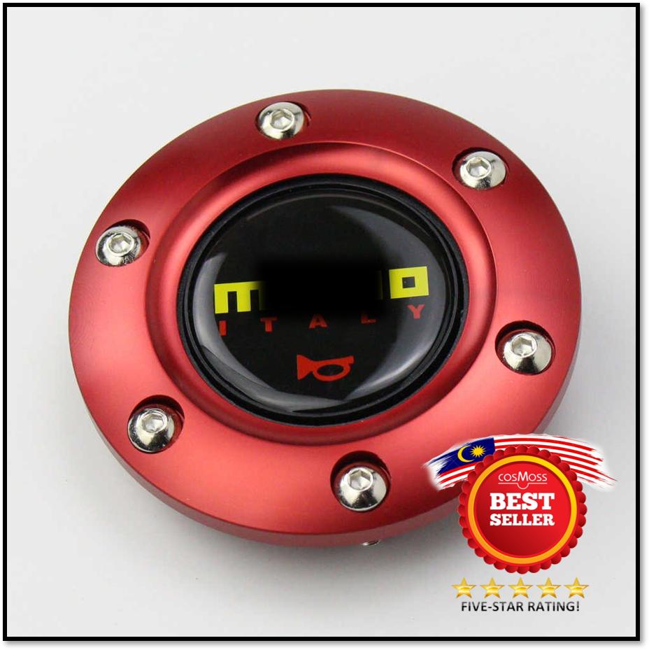 Steering Wheel Hubcap Car Horn Button (RED BLUE BLACK CARBON)