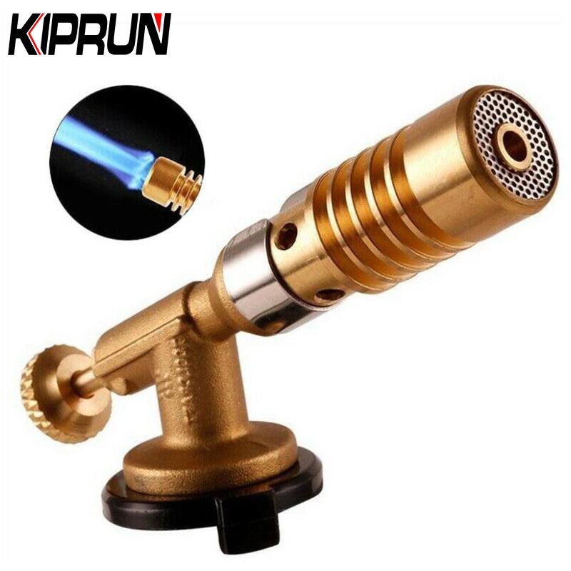 KIPRUN flamethrower, Camping Gas Torch all bronze Multipurpose Welding Fire Maker Flame Gun，Gas Blow Welding Torchs Automatic Flamethrower for Picnic Cooking BBQ Soldering