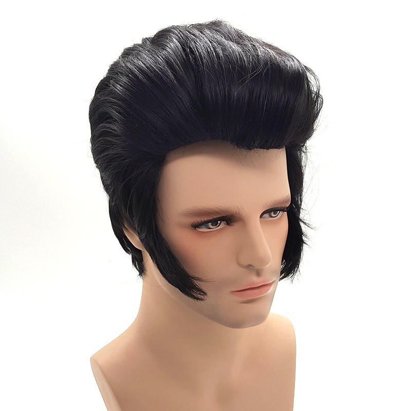 Elvis Presley Hairstyle Short Wigs For Men Cosplay Natural