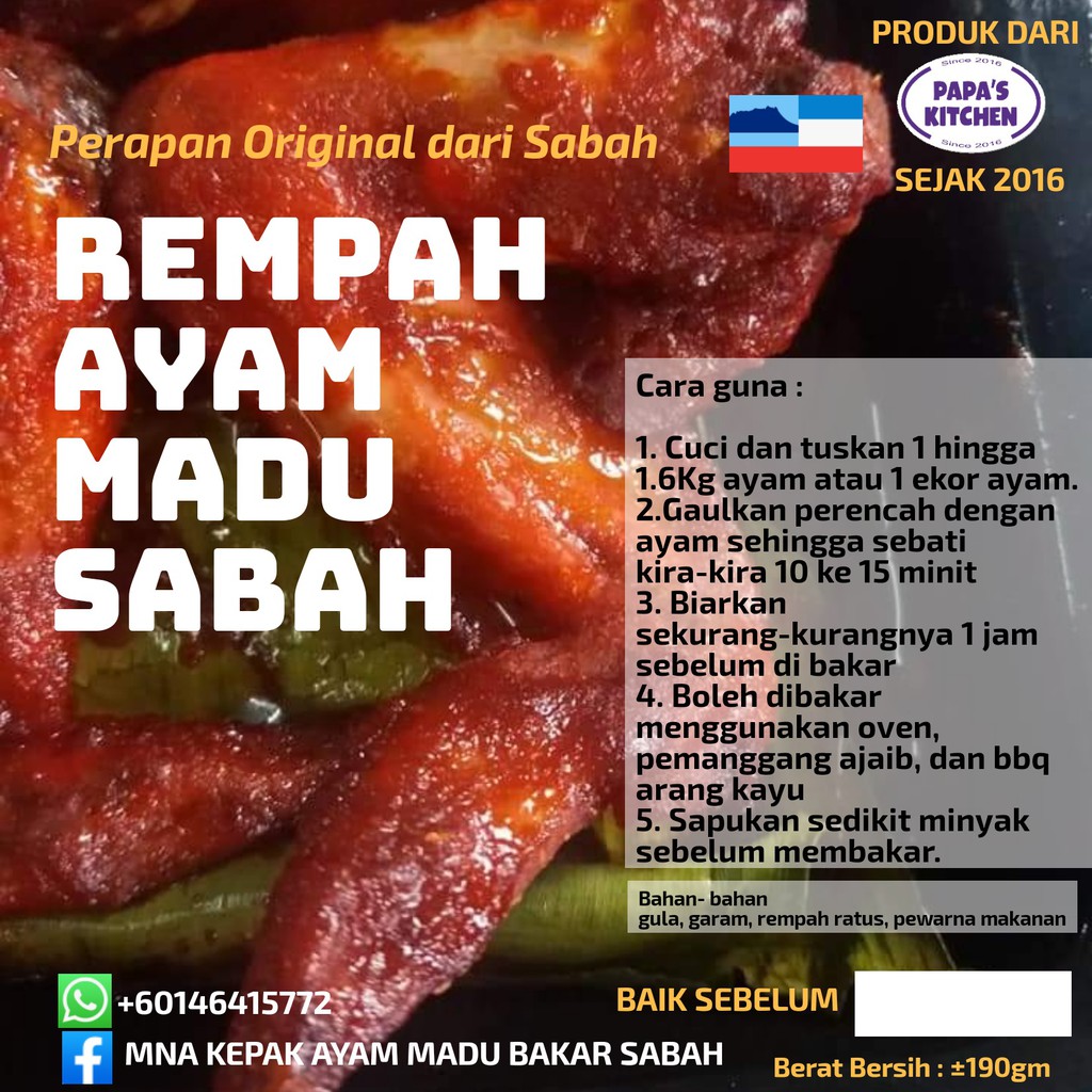 Rempah Ayam Bakar Madu Sabah Ready Stock Shopee Malaysia