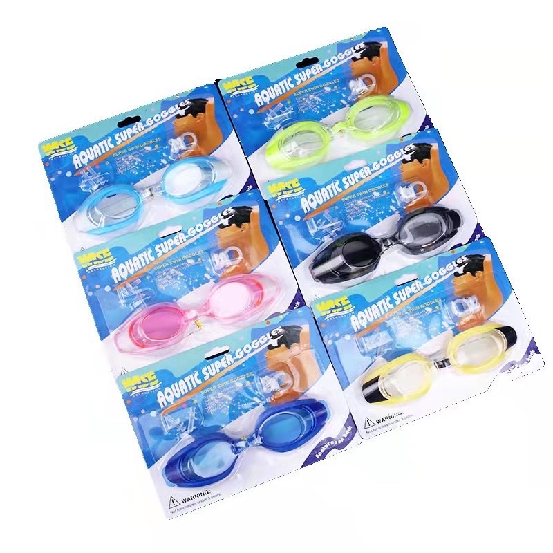 *Ready stock* Kids Children Swimming Goggles Cap Swim Glasses Pool Anti-Fog Earplug