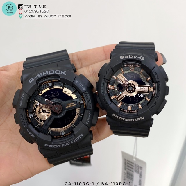 G Shock And Baby-G Black X Rose Gold Couple Set Ga-110Rg-1A /Ba-110Rg-1A /  Ga-110Rg-1 / Ga-110Rg / Ba-110Rg / Ba-110 | Shopee Malaysia