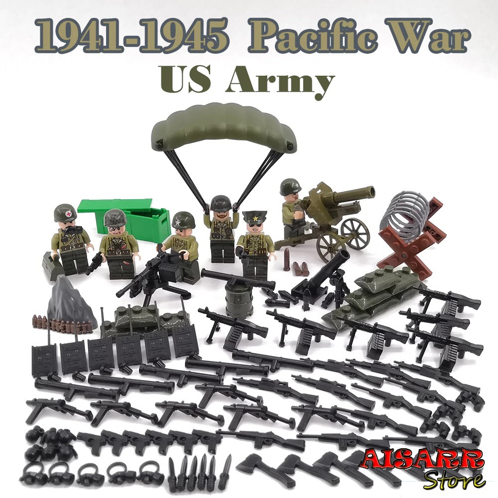 6pcs//set The Pacific War Military Navy Soldier Building Blocks Figures Toys