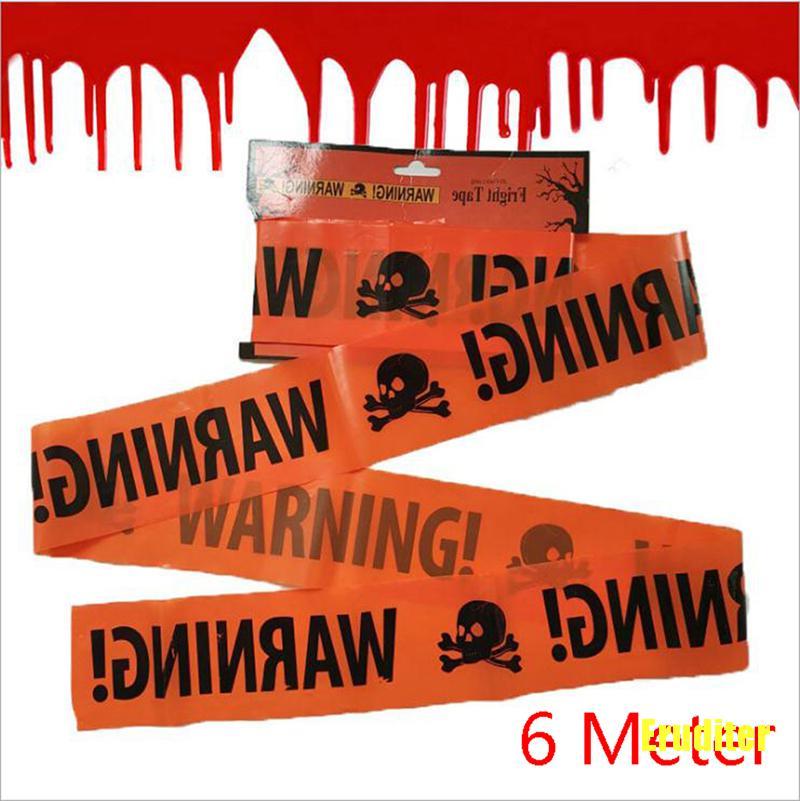 Eruditer✹ Halloween Warning Tape Signs Halloween Window Prop Party Danger Warning