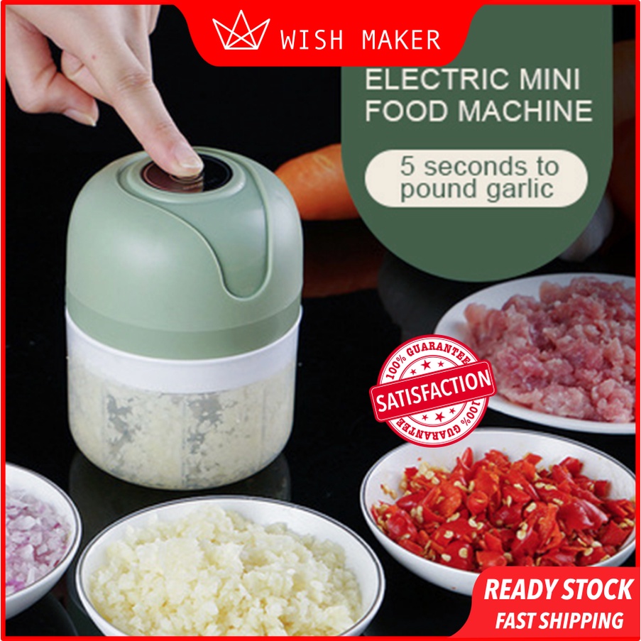 Ready Stock Wireless Mini Blender Garlic Chopper Electric Food