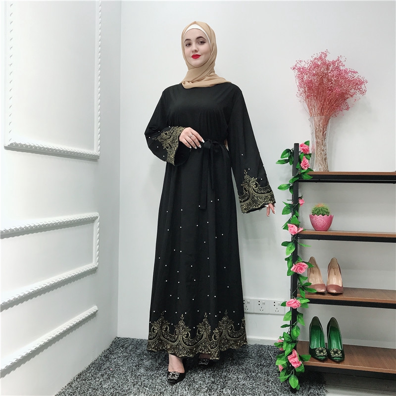 Embroider Elegant  Women Ladies Long Maxi Dress Kaftan  