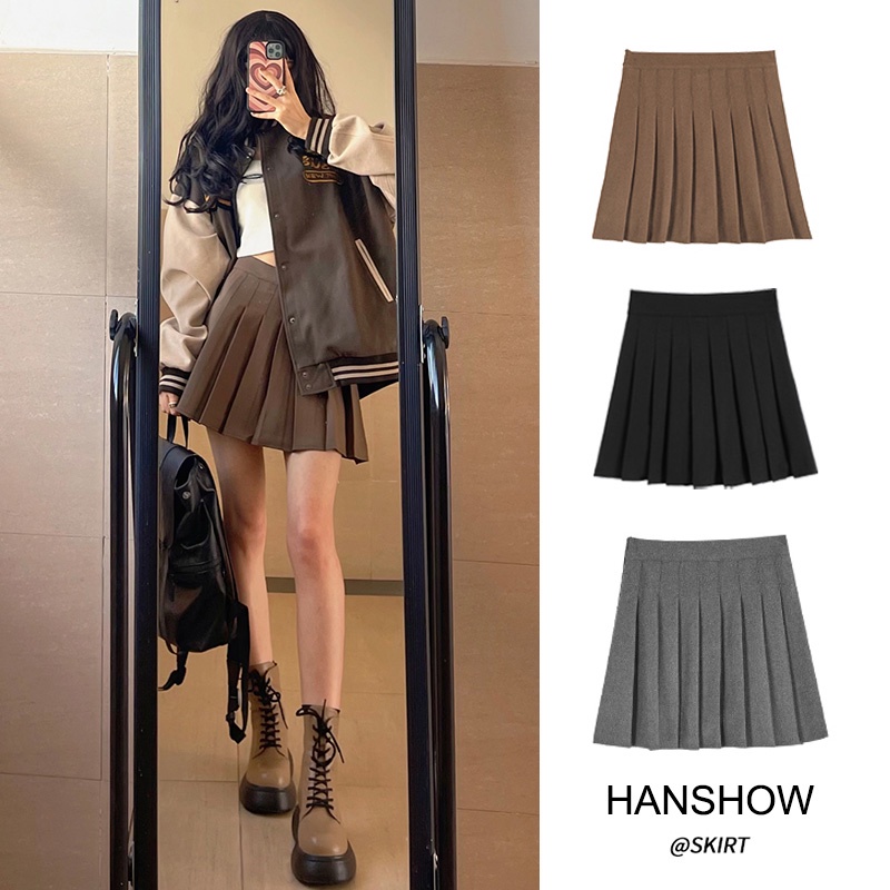 2022 Korea College Style Women Pleated Inner Shorts Mini Skirts Thin Student Ladies Skirt