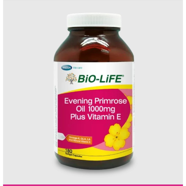 BioLife Evening Primrose Oil 1000mg Plus Vitamin E 180s [EXP 1/2023
