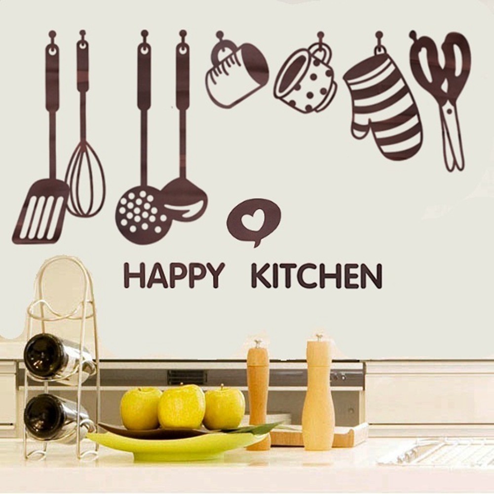 Diy Kitchen Funny Cooking Utensils Wall Stickers Art Dining Room Removable  Decal | Shopee Malaysia