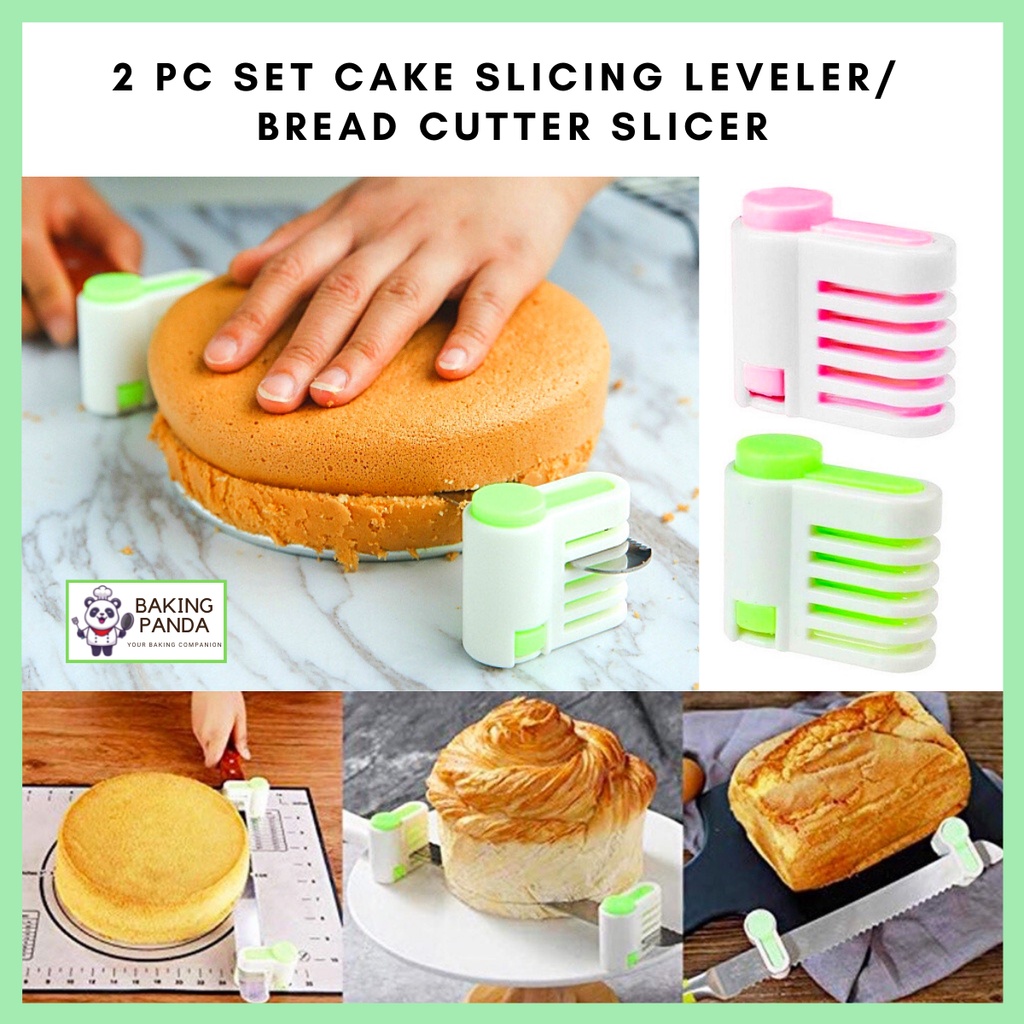 2 Pc Set Cake Slicing Leveler Bread Cutter Slicer Durable Baking Kitchen Tools