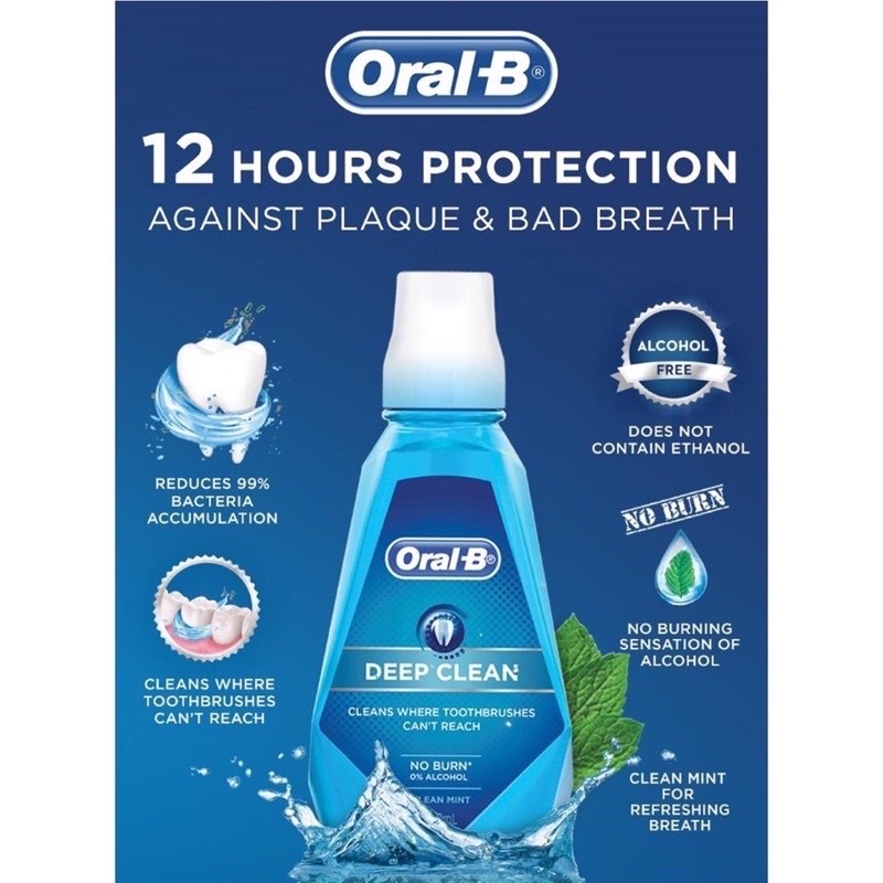 OralB Deep Clean Mouthwash [500ml x 2] Twin Pack Shopee Malaysia