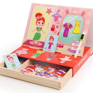 magnetic girl dress up wooden box