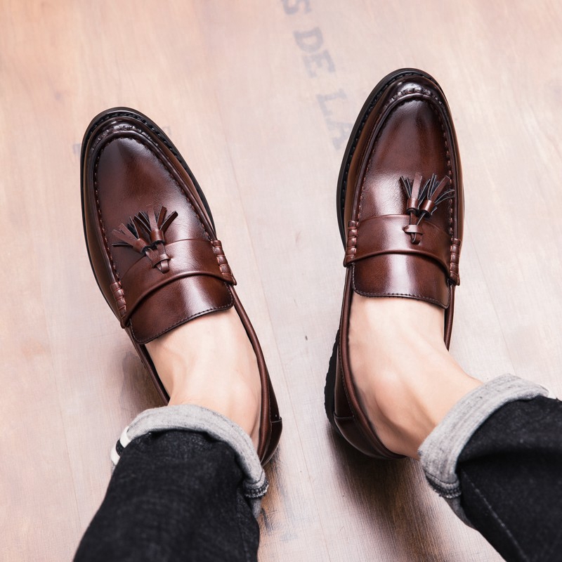 Brown leather shoes Kasut kulit lelaki dress shoes business tassel shoes Loafers for men oxford shoes office shoes