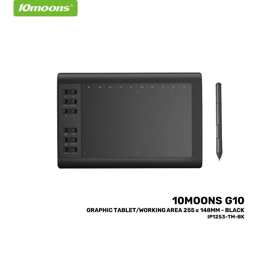 10Moons G10 Graphic Tablet/Working Area (255 x 148mm) Shopee Malaysia