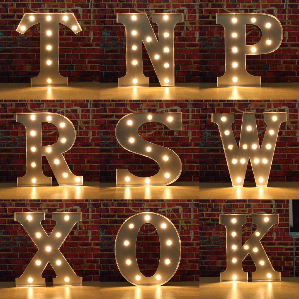 12 Metal Led Light Diy Letter A C H G F E I R T W O P S N X Sign Decor Marquee Shopee Malaysia