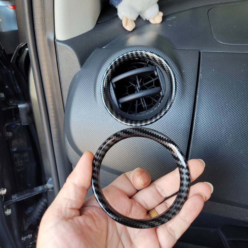 Perodua Myvi 2005 - 2010 / Toyota Passo / Daihatsu Boon / Aircond Carbon Fiber Lining Vent Car Accessories