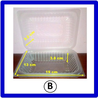Plastic Lunch Box Disposable Food Container Tray Bekas  