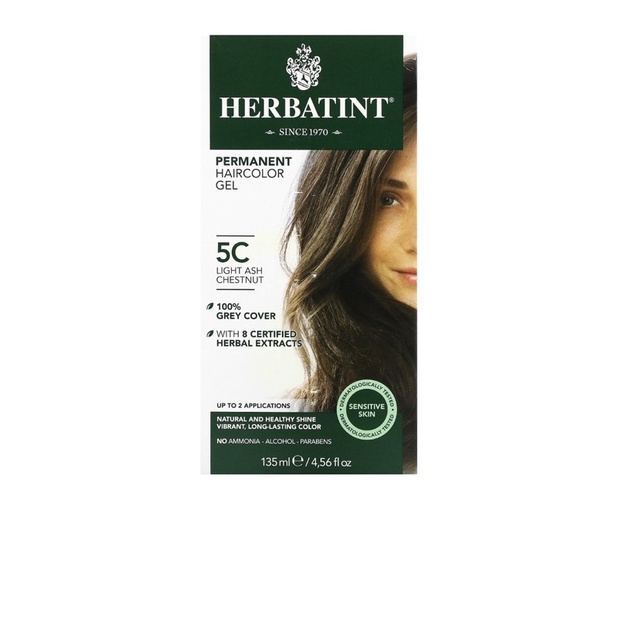 Herbatint Permanent Hair Color Gel 5C Light Ash Chestnut 135ml Shopee