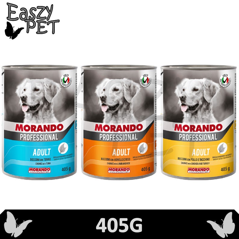 Morando Professional Chunks Dog Can 405G (Lamb and Rice, Tuna, Chicken