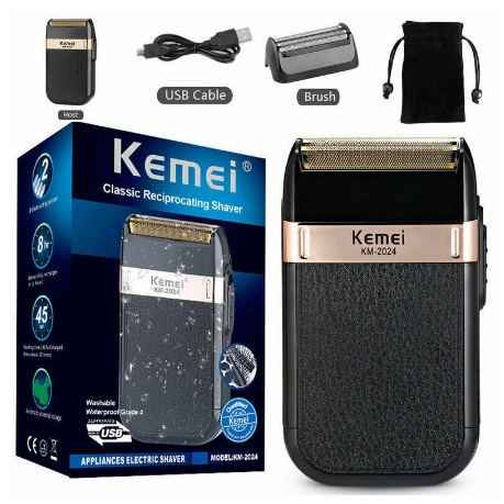 Kemei KM-2024 Classic Reciprocating Men's Electric Shaver Kemei Electric Shaver Rechargeable Beard Trimmer