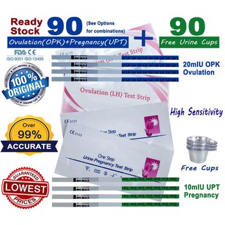 90pcs Ovulation OPK/Early Pregnancy Test Strip 10mIU UPT &other variation option