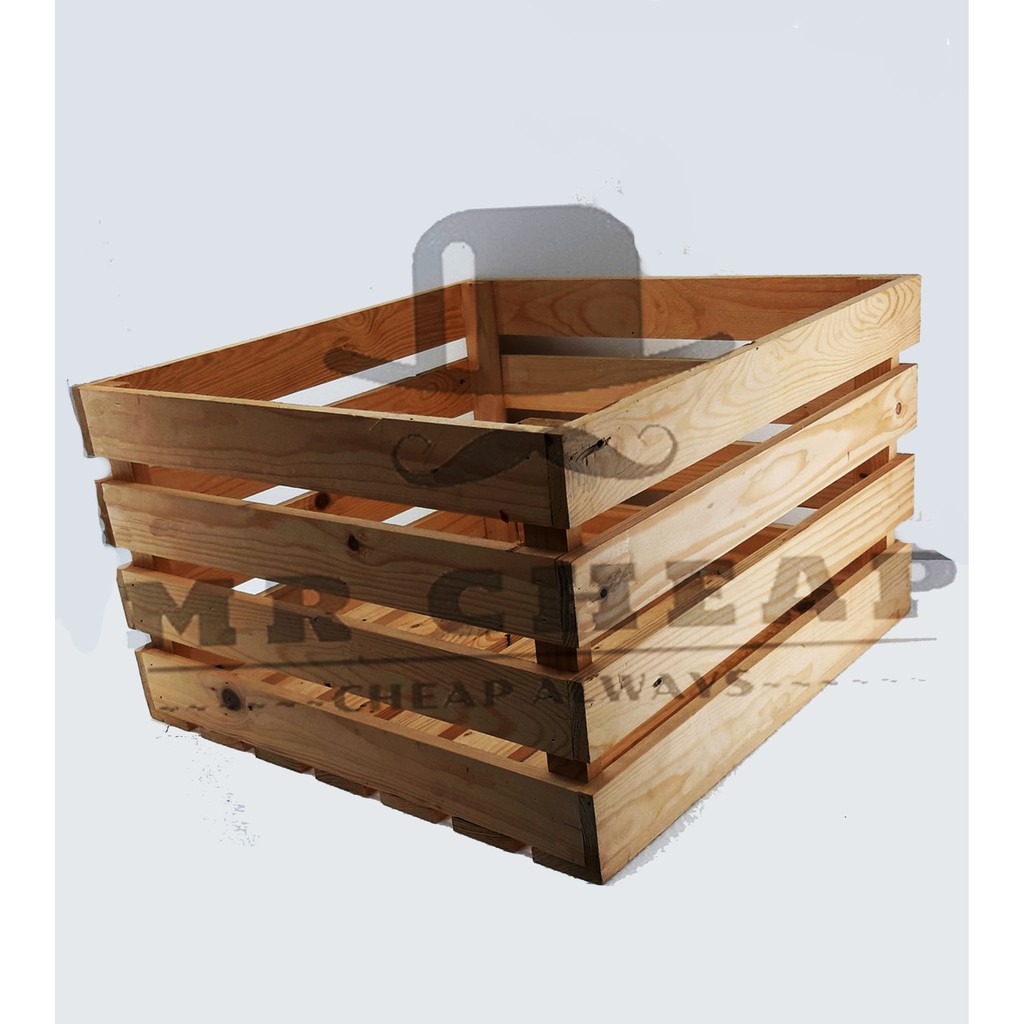 Readystock Pine Wood Box Decorate Wooden Crate Storage Container