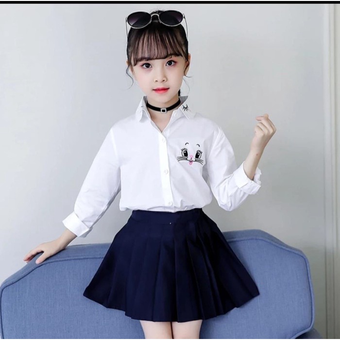 White Twiscont Girls Suits Age 5 6 7 8 Years Old Modern Girl Skirt ...