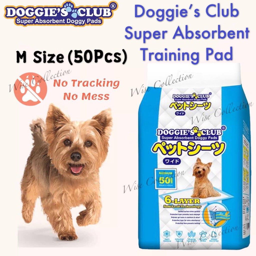 Doggie's Club Super Absorbent Training Doggy Pads M Size (50Pcs) Wee