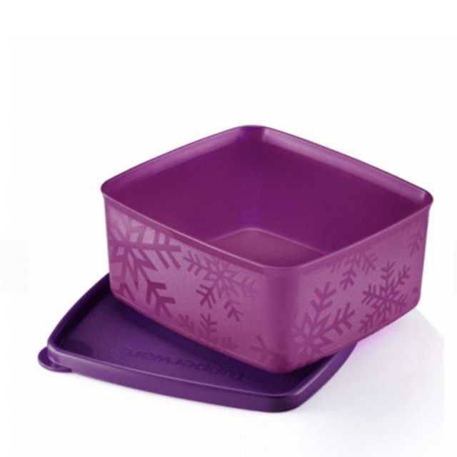 Tupperware Snowflake Square Round 400ml(PURPLE)