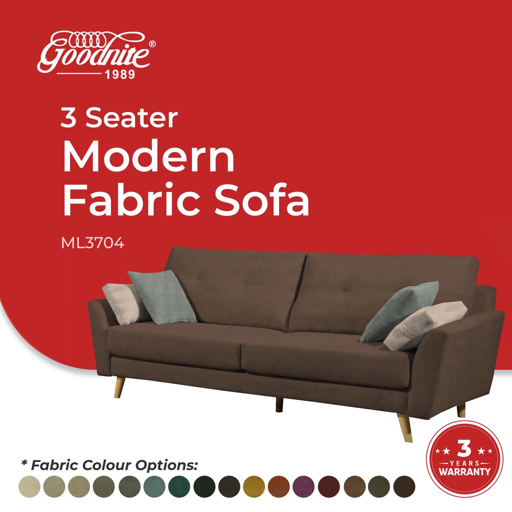 Goodnite Fabric Sofa 2Seater/3Seater/2+3 Seater Sofa (ML3704) 3 Years