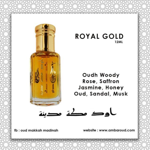 ROYAL GOLD Wangian MEWAH EKSKLUSIF / Oud Makkah Madinah Oudh Oil / Pati Gaharu / Arabian Oud