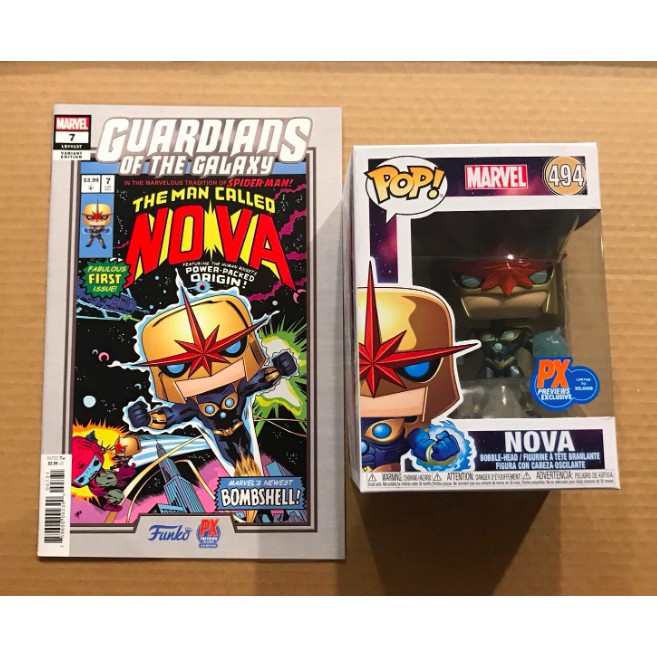Metallic Nova Marvel Guardians PX Previews Pop 494 BLEMISHED BOX Funko Pop 